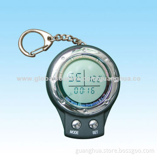 Digital Compass with Clock, Thermometer and Stopwatch, Measures 68 x 55 x 16mm